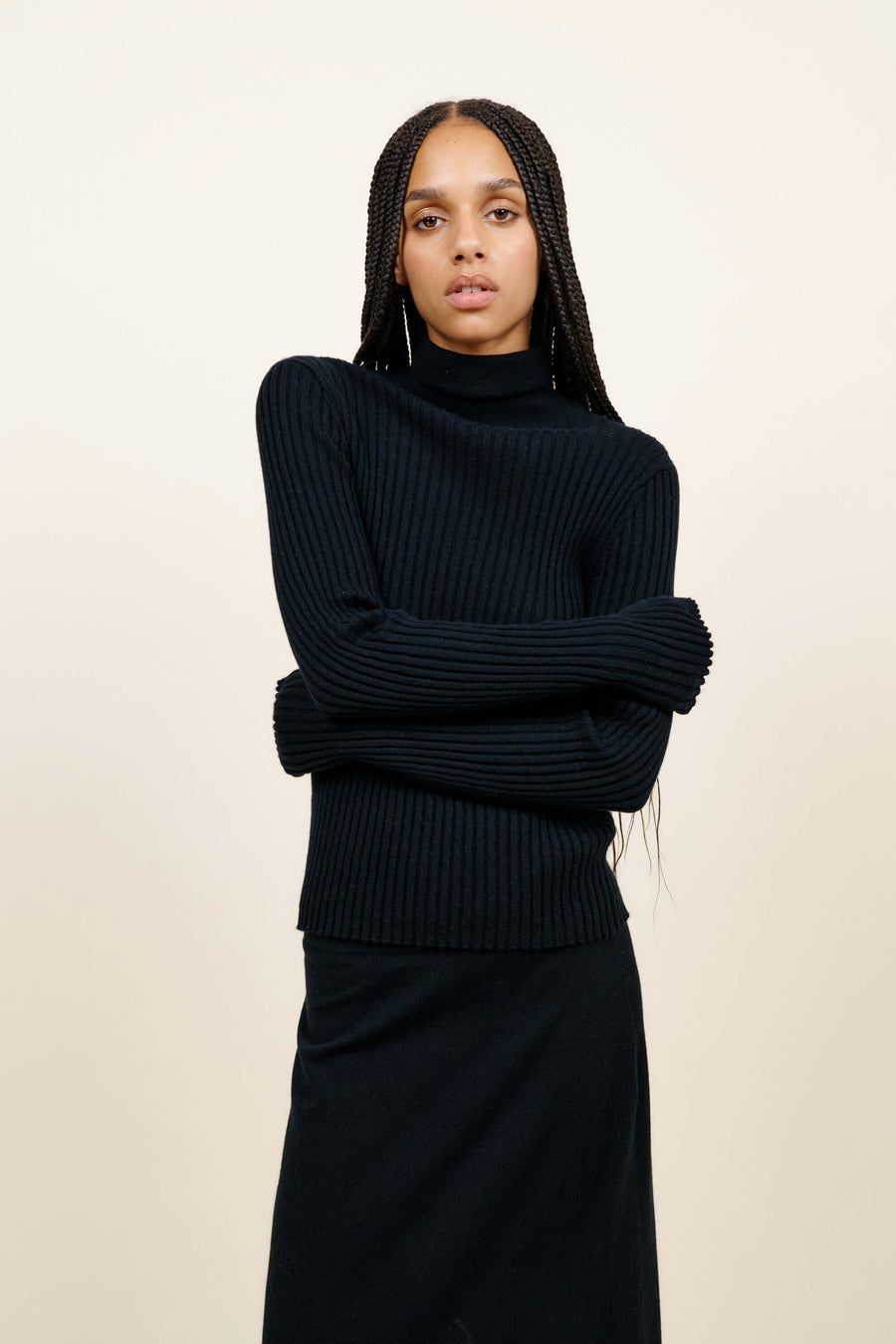 Rib Knit Women's Turtleneck