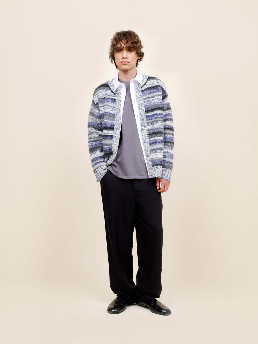 Boucle Mix Stripe Cardigan