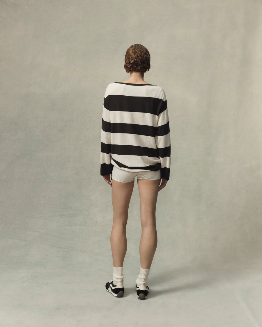 Stripe Boatneck Mini Dress