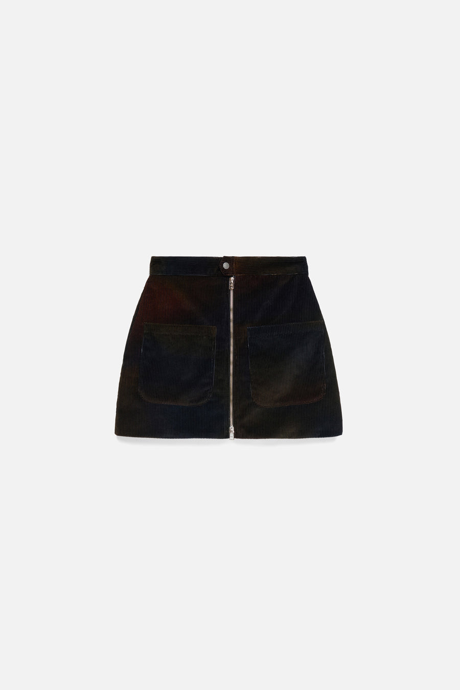 Ombre Cord Zip Skirt