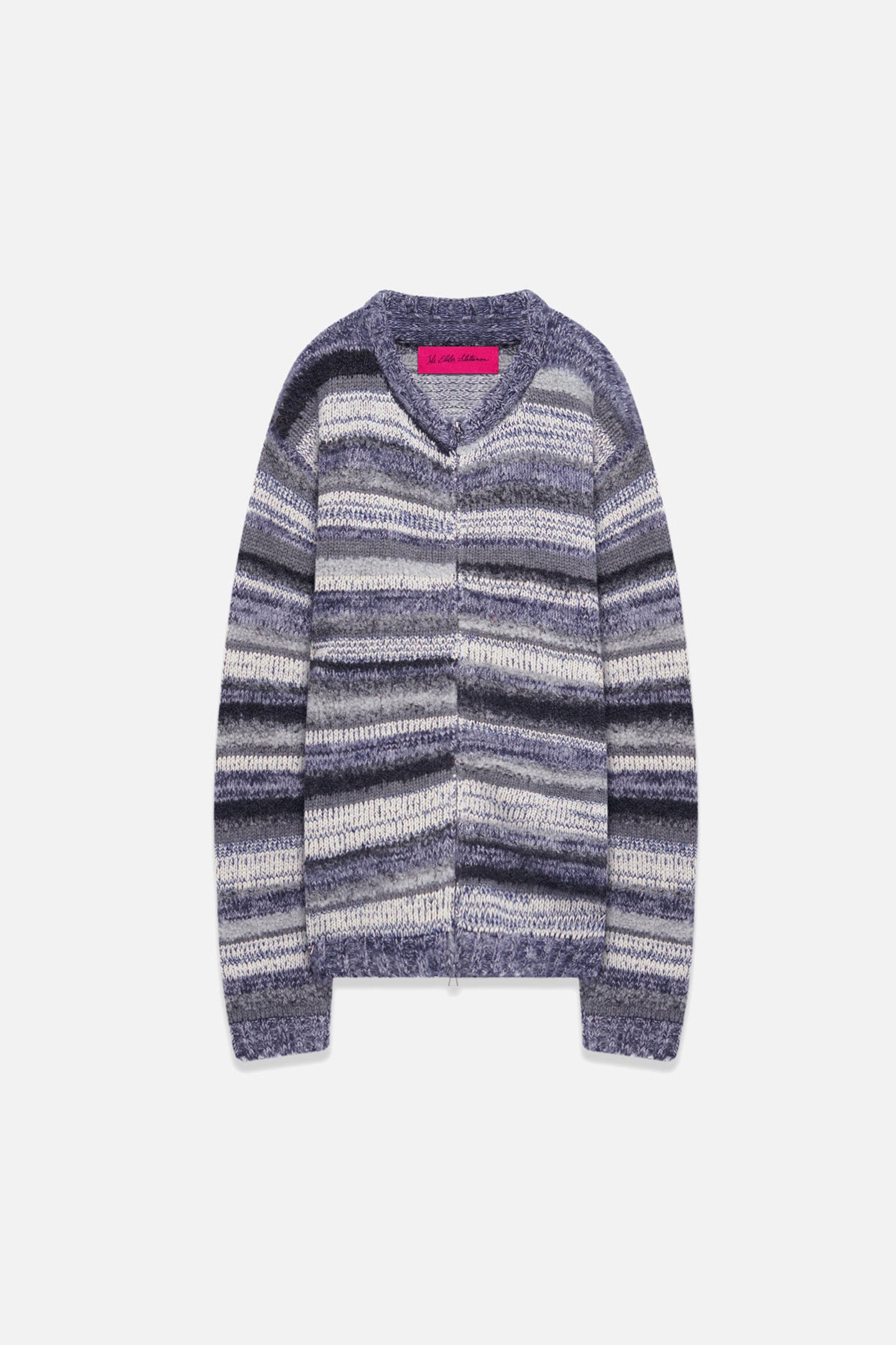 The Elder Statesman Boucle Mix Stripe Cardigan