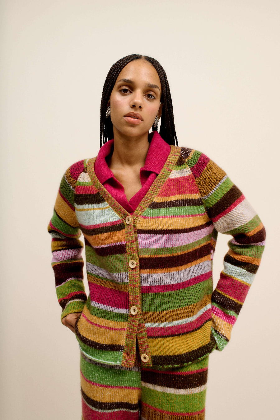 Stripe Super Soft Women's Cardi