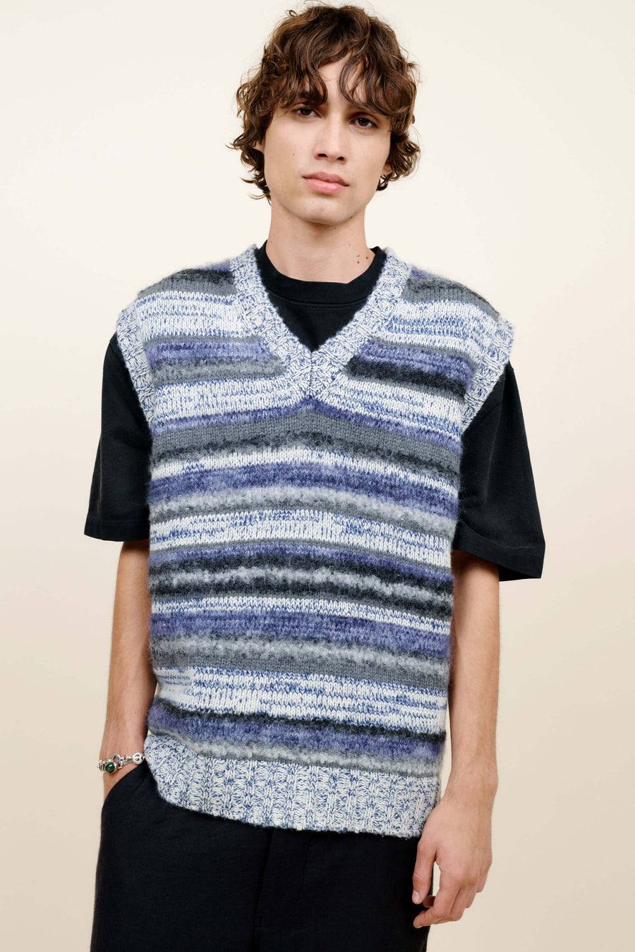 Boucle Mix Stripe Vest
