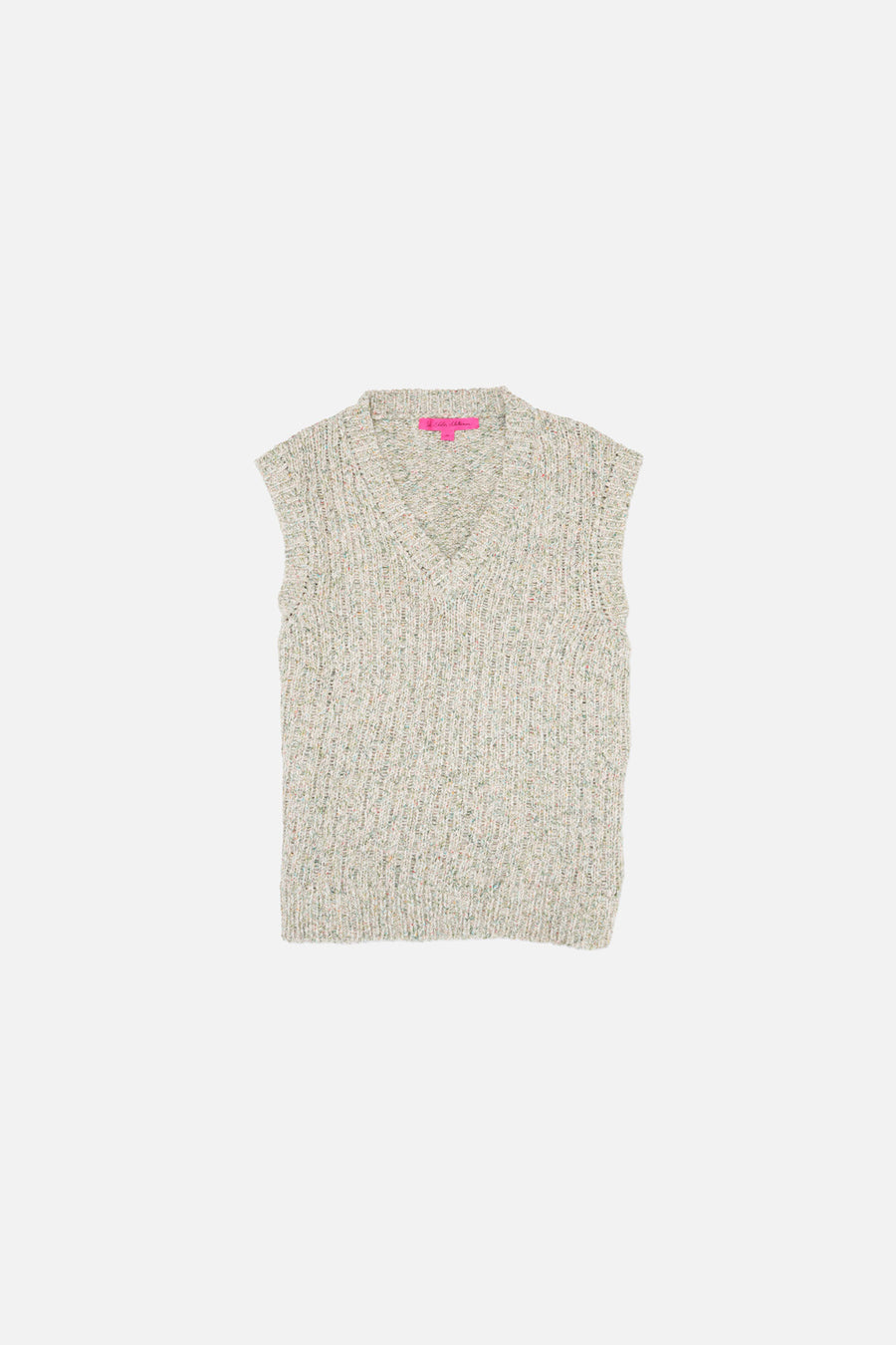 The Elder Statesman Men's Smiley Face Cashmere Sweater Vest, Hickory/Blue Jay/, Men's, Small, Sweaters Cashmere Sweaters