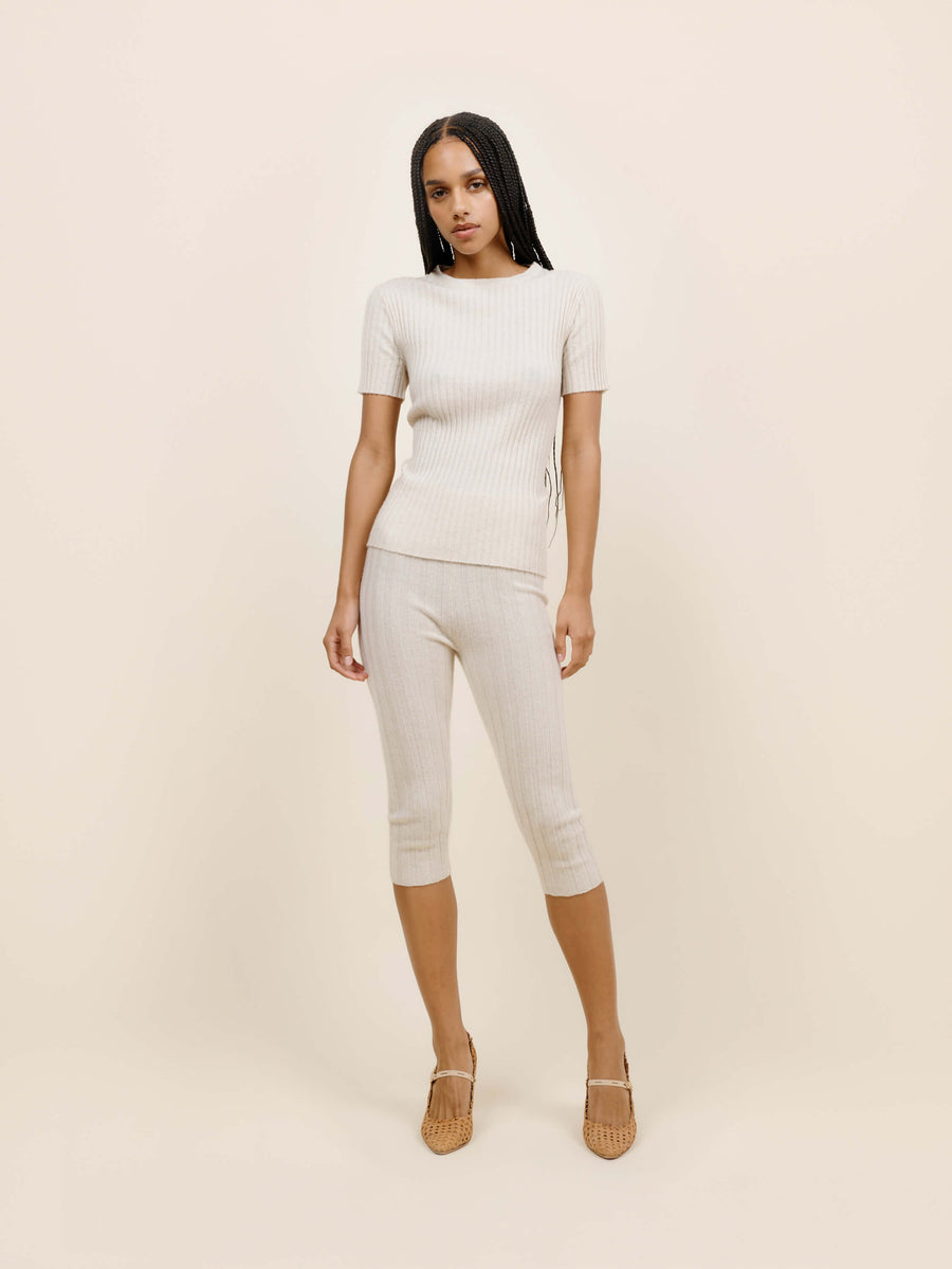 Embossed Rib Knit Rib Knit in Natural – The Elder Statesman